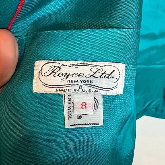 Vintage vtg teal blue wool blazer jacket - Picture 4 of 5